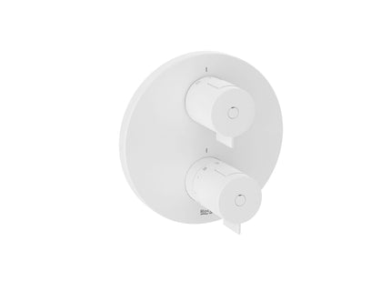 Roca T-500 Round Bath-Shower Mixer, 2 Outlet, Built-In, M/White - A5A0C18B00