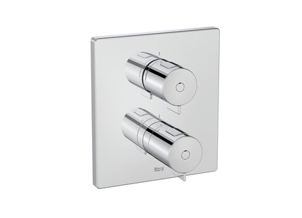 Roca T-500 Square Shower Mixer, 1 Outlet, Built-In, Chrome - A5A2R18C00
