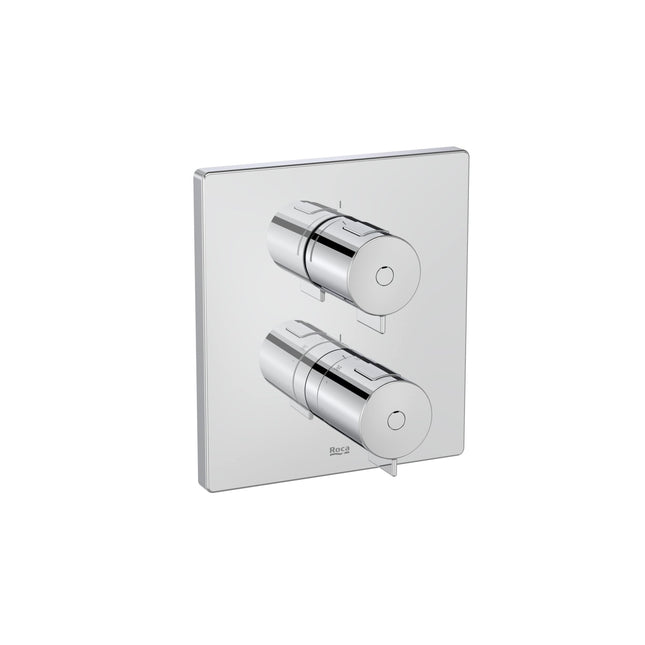 Roca T-500 Square Shower Mixer, 1 Outlet, Built-In, Chrome - A5A2R18C00