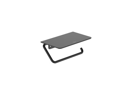 Victoria Square Toilet Roll Holder - With Cover, Metal, Black - A817889NB0