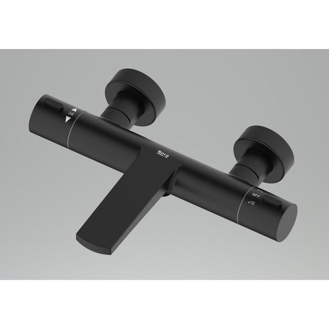 Roca Splash-T Thermostatic Wall-Mounted Bath/Shower Mixer - M/Black