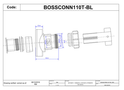 McAlpine BOSSCONN110T-BL Mechanical Soil Pipe Boss Connector