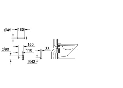 Grohe WC Inlet And Outlet Connecting Set - 37311K00 - Perfect for Sanitary Installations