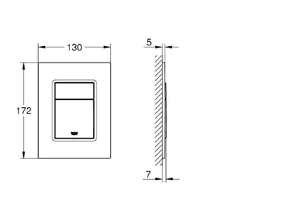 Grohe Skate Cosmo Small Flush Plate - Brushed Cool Sunrise - 37535GN0