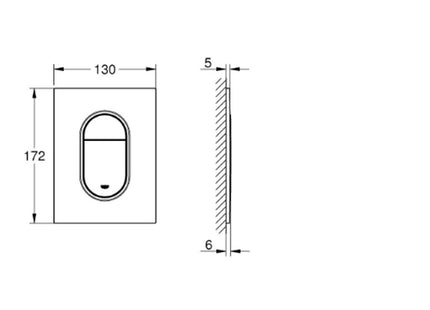 Grohe Arena Cosmo Small Flush Plate - Brushed Hard Graphite - 37624AL0 - Stylish Bathroom Upgrade
