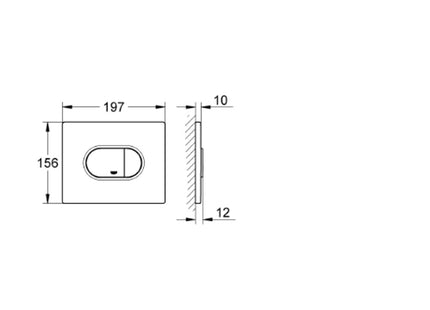 Grohe Arena Cosmopolitan Flush Plate Horizontal - Chrome - 38858P00