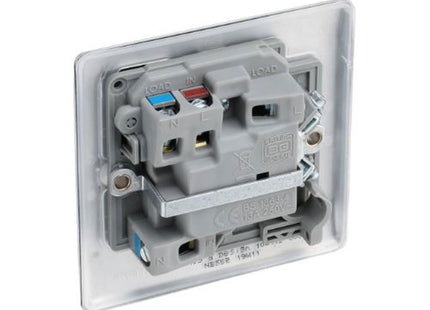 BG Electrical Brushed Chrome 13 Amp Fused Spur Switch - NBS52-01