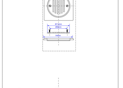 McAlpine USG1T6SS Untrapped Gully with 22mm Outlet for Tiled or Stone Floors