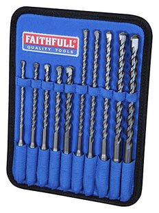 Faithfull SDS Plus Drill Bit Set, 10 Piece
