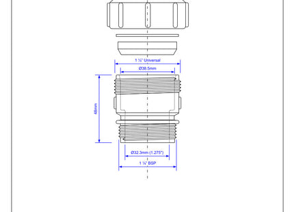 McAlpine S31U 1¼" Straight Connector - BSP Male x Universal