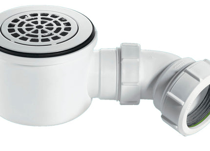 McAlpine ST90CPB-P-HP 90mm x 50mm Water Seal Shower Trap with 2" Universal Outlet High-Flow High-Performance Trap with removable 110mm Flange.