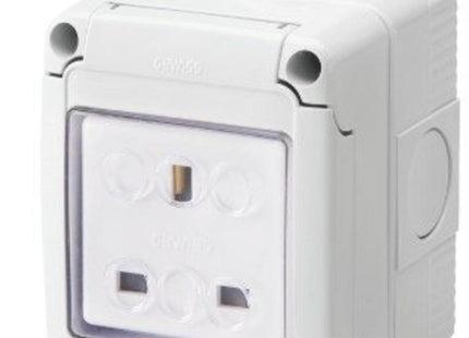 Gewiss Gw27843 Weatherproof Outdoor Unswitched Ip55 1 Gang 13A Socket