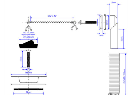 McAlpine FSW2P Sink Combined Waste and Overflow - Nut and Bolt Overflow Connection