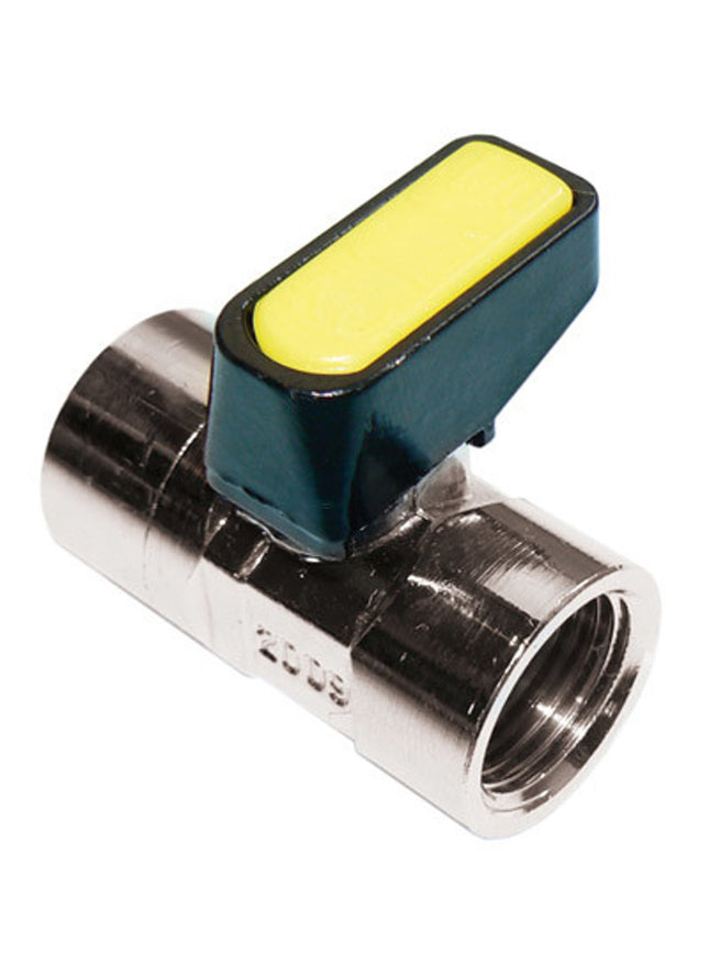 Primaflow MM Metrogas Mini Ball FxF 1/4" Chrome - GCM14F - For Gas Systems