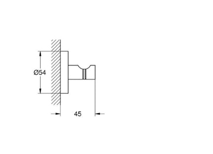Grohe Essentials Robe Hook Chrome - 40364001 - Ideal for Hanging Robes