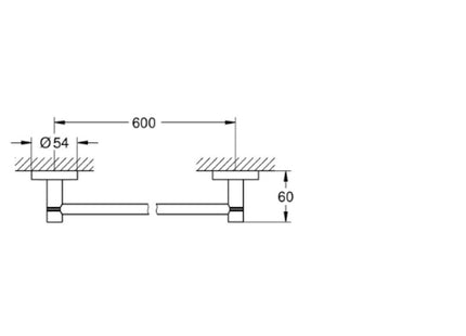 Grohe Essentials Towel Rail 600mm Supersteel - 40366DC1 - Stylish Bathroom Accessory