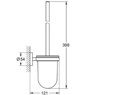 Grohe Toilet Brush Set Brushed Hard Graphite - 40374AL1 - Elegant Bathroom Accessory