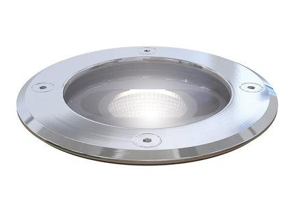 4lite Outdoor 120mm Recessed Ground LED Light 6w 229lm IP67 Stainless Steel Cool White