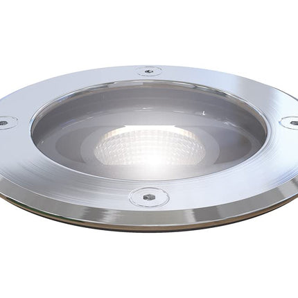 4lite Outdoor 120mm Recessed Ground LED Light 6w 229lm IP67 Stainless Steel Cool White