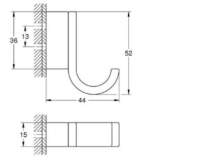 Robe Hook Brushed Hard Graphite - 41039AL0 - Perfect for Your Bathroom