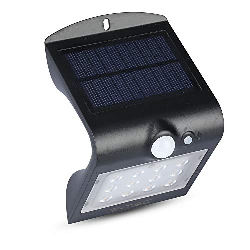 V-TAC Solar Garden Lights Outdoor Wall Lights with PIR Motion Sensor for Garden Fence, Driveway, Walkway, Outdoor Walls | IP65 Waterproof Black Body