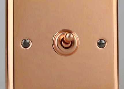 Varilight Urban Polished Copper 1-Gang 3-Way Intermediate 10 Amp Toggle Switch
