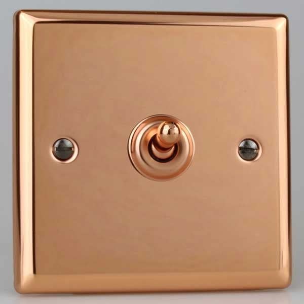 Varilight Urban Polished Copper 1-Gang 3-Way Intermediate 10 Amp Toggle Switch