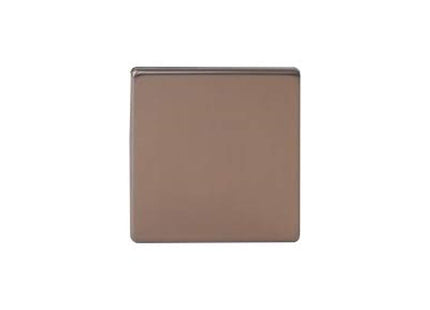 Varilight Flat Plate Screwless Brushed Bronze Single Blanking Plate