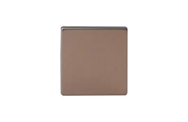 Varilight Flat Plate Screwless Brushed Bronze Single Blanking Plate