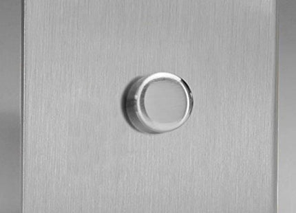 Varilight V-Pro 1-Gang 2-Way Push-On/Off Rotary LED Dimmer 1 x 0-100W (Max 10 LEDs) European Brushed Steel JESP401S