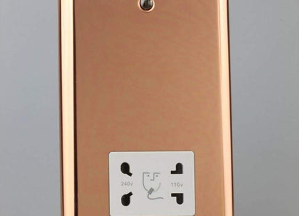 Varilight Classic Polished Copper Dual Voltage Shaver Socket 240V/115V 240V/115V with White Insert