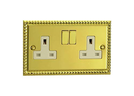 Varilight XG5DW 13A Switched Socket White 2-Gang