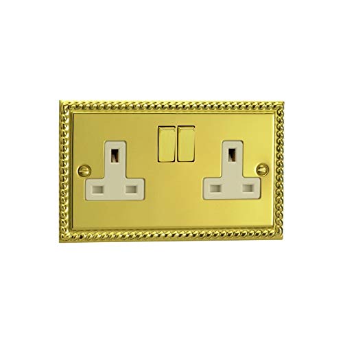 Varilight XG5DW 13A Switched Socket White 2-Gang