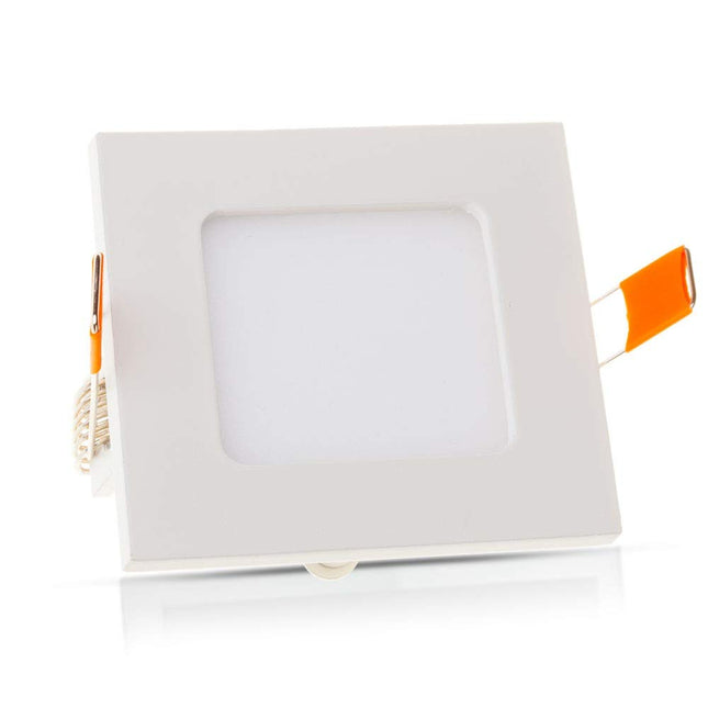 V-TAC SKU. 4863ÊFlat Square LED Downlight 6ÊW vt-607, 6ÊW, and Other Materials, Plastic, White, Height x Width x Depth: 120Êmm x 120Êmm x 25Êmm