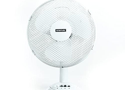 Status WX00405 Portable 12-Inch Oscillating Desk Fan White