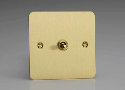 Varilight 1-Gang 1 or 2W 10A Classic Toggle Switch Ultra Flat Brushed Brass XFBT1