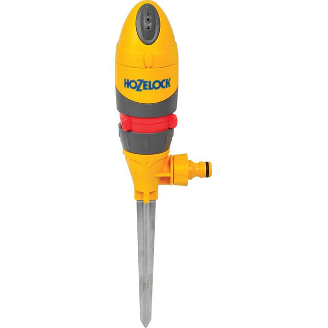 Hozelock 2332 Round Sprinkler Plus with Metal Spike | 314m_ Adjustable Garden Lawn Sprinkler | 5 Jet AquaStorm 360