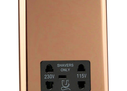 Varilight XYSSB.CU Shaver Unit 115/230V Polished Copper (Black Inserts)