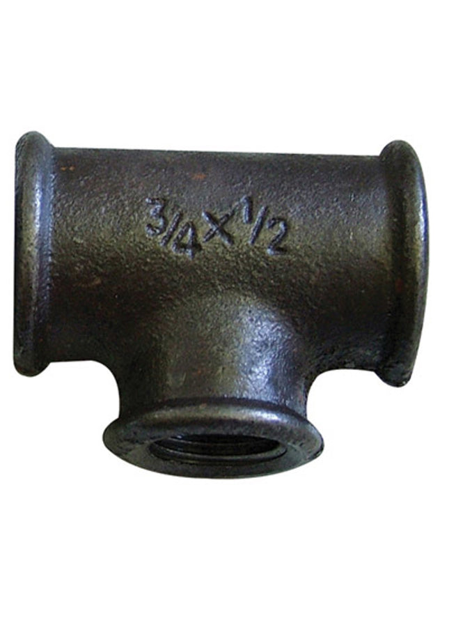 Berg Montana Fittings Ead Black Red Tee 1" x 1" x 1/2" - 13021535 - Perfect for Plumbing