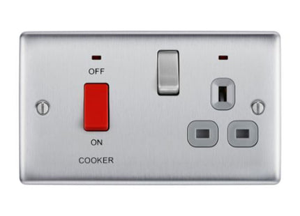 BG Electrical Brushed Chrome 45A Cooker Control Unit - NBS70G-01