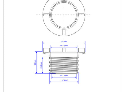 McAlpine STW70LN Standard Locking Nut for STW 1½" Shower Traps