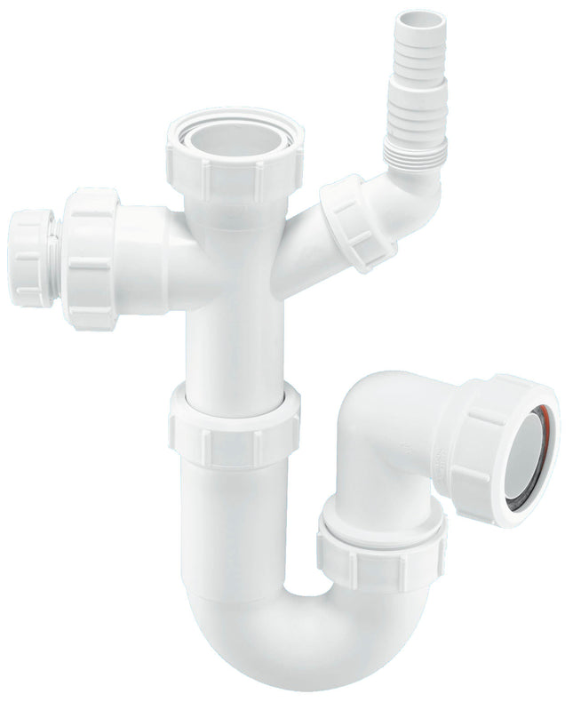 McAlpine ASC10-CO 75mm Water Seal 1½" Multifit Outlet Tubular Swivel Sink Trap with 19/23mm pipe connection