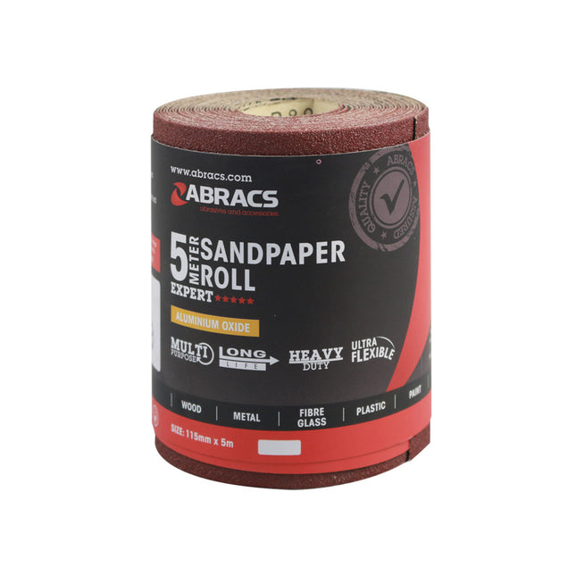 Abracs General Purpose Sandpaper Roll 115mm x 5m 150 Grit - ABABS11505150