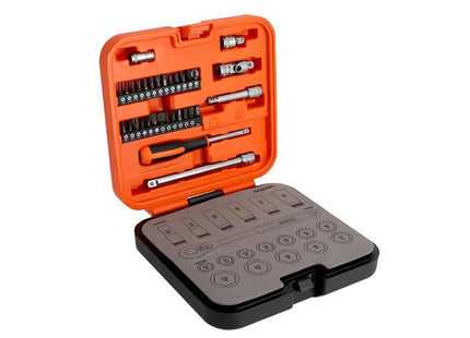 Bahco S51MC3H 3/8in Drive Standard and Deep Socket & 1/4in Bit Set, 51 Piece - S51MC3H - Perfect for Mechanics