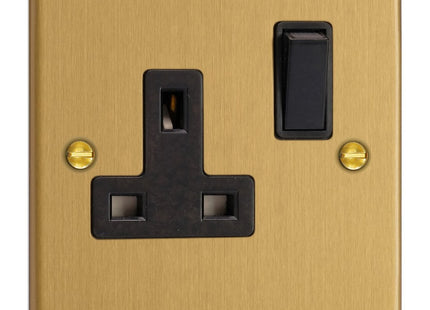 Varilight 1-Gang 13A Double Pole Switched Socket  Brushed Brass