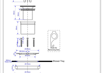 McAlpine 3 Pin Shower Trap + Flex Adaptor - Chrome Plastic