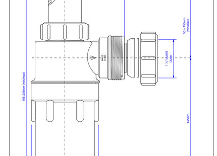 McAlpine C10AR 75mm Water Seal Resealing Adjustable Inlet Bottle Trap with Multifit Outlet 1½"