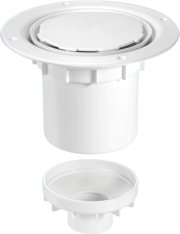 McAlpine TSG2WH-NSC 75mm Water Seal Trapped Gully, Clamp Ring and Cover Plate, 110mm or 2" Vertical Solvent Spigot Outlet