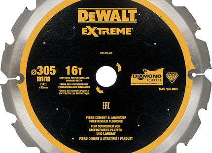 DEWALT Extreme Pcd Fibre Cement Blade 305 X 30Mm X 16T