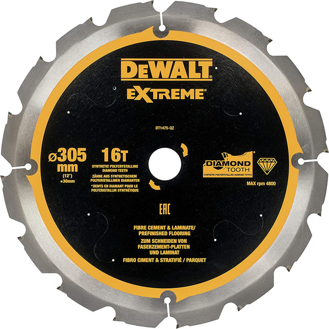 DEWALT Extreme Pcd Fibre Cement Blade 305 X 30Mm X 16T